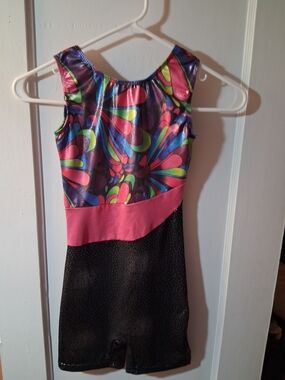 Girls Pink & Multicolor Dance Costume Leotard